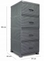 Komoda 4 szuflady rattan nowoczesna 90cm HIT! do łazienki na działkę garaż
