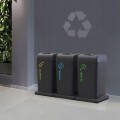 Komplet 3x40 koszy do segregacji śmieci papier, szkło, plastik na kółkach