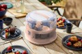 Pojemnik na ciasto tort XL 26 cm z wkładem na babeczki 2 poziomy Rotho Rose