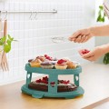 Pojemnik na ciasto tort XL 26 cm z wkładem na babeczki 2 poziomy Rotho Rose