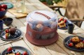 Pojemnik na ciasto tort XL 26 cm z wkładem na babeczki 2 poziomy Rotho Red
