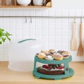 Pojemnik na ciasto tort XL 26 cm z wkładem na babeczki 2 poziomy Rotho Red