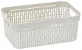 Koszyk ażurowy XS organizer plastikowy dymny biały 17,5x11,5x6 cm MORSETTA