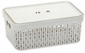 Koszyk XL-2 z pokrywą DYMNY BIAŁY do domu, biura 39,5×30×13 Morsetta