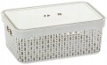 Koszyk L-2 z pokrywą DYMNY organizer ażurowy pojemnik 29,5×20,5×12 Morsetta