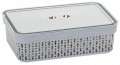 Koszyk M-7 z pokrywą SZARY organizer ażurowy pojemnik 29,5×20,5×9 Morsetta
