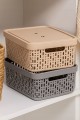 Koszyk M-7 z pokrywą SZARY organizer ażurowy pojemnik 29,5×20,5×9 Morsetta