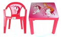 Stolik dla malucha z motywem 46x46x39 cm z otworem na parasol 3 do 6 lat
