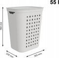 Kosz na pranie bieliznę 55L ROTHO JONA Biały z pokrywą EKO BPA FREE