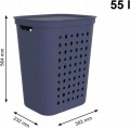 Kosz na pranie bieliznę 55L ROTHO JONA Midnight blue z pokrywą EKO BPA FREE