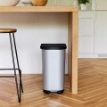 Kosz na śmieci ROTHO RIBO 35L Silver na pedał cichy EKO