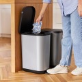 Kosz na śmieci ROTHO RIBO 35L Silver na pedał cichy EKO