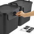 Kosze na butelki kaucjonowane JIVE 3x30L Rotho czarny system do segregacji