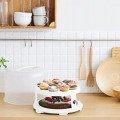 Pojemnik na ciasto tort XL 26 cm wkład na babeczki 2 poziomy Rotho Biały