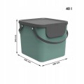 Kosz do segregacji odpadów 40L Rotho Albula z pokrywą Mistletoe green