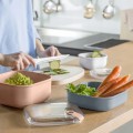 Pojemnik na żywność Lunch box kwadratowy wysoki szczelny ELA 2,0 L BEŻOWY