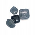 Pojemniki kpl. 3 szt. na żywność Lunch box kwadrat ANTRACYT 500/900/1500