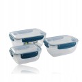 Zestaw 3 pojemników do żywności lunch box Master 400,800,1400ml prostokąty