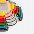 Zestaw 3 pojemników do żywności lunch box Master 575,1075,1900ml kwadraty