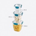Zestaw 3 pojemników do żywności lunch box Master 575,1075,1900ml kwadraty