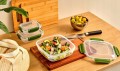 Zestaw 3 pojemników do żywności lunch box Master 575,1075,1900ml kwadraty