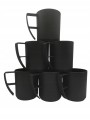Kubki duże piknikowe z rączką 6x420 ml plastikowe Weekend Czarne Sagad