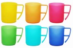 Kpl. 6 Kubków plastikowych z uchem 420 ml mix kolorów
