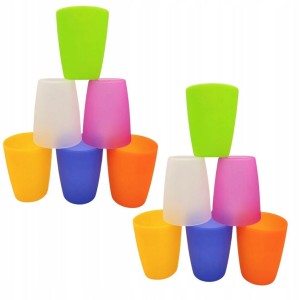 Kubki 12x250ml nietłukące mix kolorów do szkoły przedszkola WEEKEND bez BPA