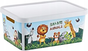 Pojemnik 4,5L Safari Dla dzieci Na zabawki kredki klocki BEZ BPA