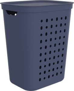Kosz na pranie bieliznę 55L ROTHO JONA iris z pokrywą wentylowany.
