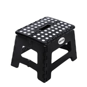 Taboret Składany Antypoślizgowy Do 150 kg Czarny 22 cm Kompaktowy