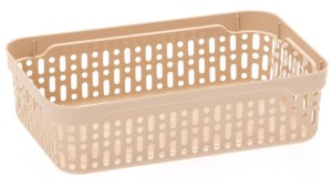 Koszyk ażurowy S organizer plastikowy beżowy 22x14,5x6 cm MORSETTA