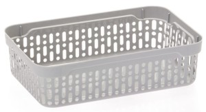 Koszyk ażurowy S organizer plastikowy jasny szary 22x14,5x6 cm MORSETTA