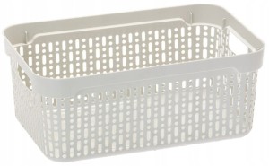 Koszyk ażurowy XS organizer plastikowy dymny biały 17,5x11,5x6 cm MORSETTA