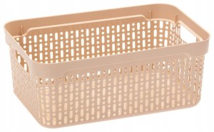 Koszyk ażurowy XS organizer plastikowy beżowy 17,5x11,5x6 cm MORSETTA