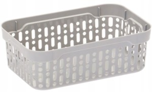 Koszyk ażurowy XS organizer plastikowy jasny szary 17,5x11,5x6 cm MORSETTA