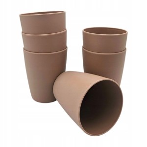 Kubki plastikowe 6×250 ml SAGAD cappuccino bezpieczne do przedszkola i domu