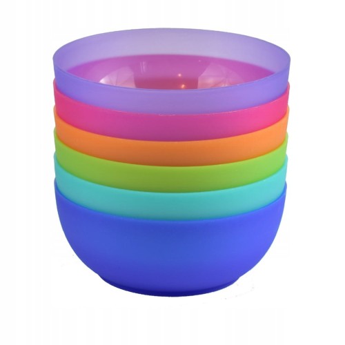 Miseczki 6x350ml dla dzieci do przedszkola do zupy 12cm nietłukące mix