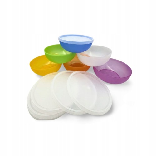 Miseczki 6x600 ml z pokrywkami kuchenne plastikowe WEEKEND bez BPA 14 cm