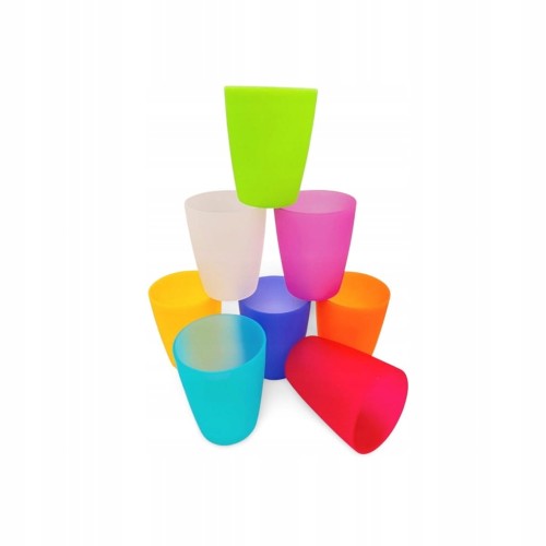 Kubki nietłukące 8x250 ml plastikowe do szkoły przedszkola WEEKEND bez BPA