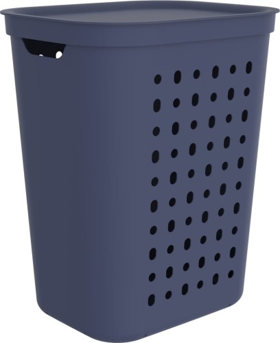 Kosz na pranie bieliznę 55L ROTHO JONA iris z pokrywą wentylowany.
