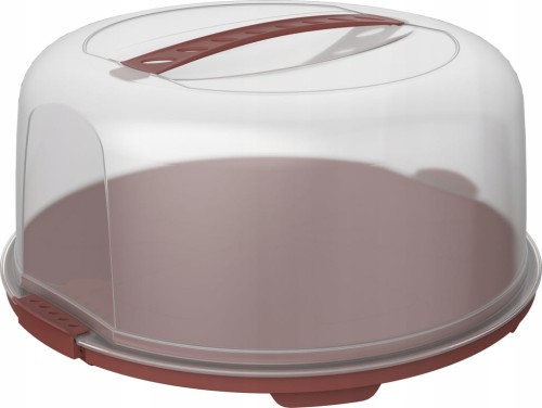 Pojemnik patera transporter na kanapki ciasto tort średni Rotho FRESH Red