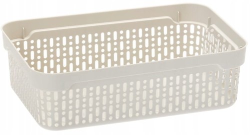 Koszyk ażurowy S organizer plastikowy dymny biały 22x14,5x6 cm MORSETTA