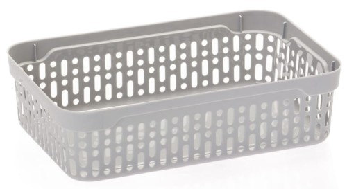Koszyk ażurowy S organizer plastikowy jasny szary 22x14,5x6 cm MORSETTA