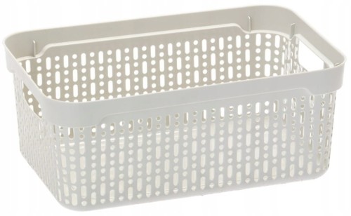 Koszyk ażurowy XS organizer plastikowy dymny biały 17,5x11,5x6 cm MORSETTA