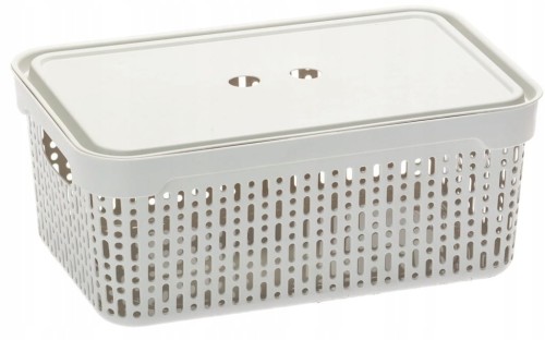 Koszyk XL-2 z pokrywą DYMNY BIAŁY do domu, biura 39,5×30×13 Morsetta