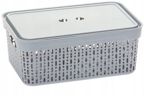 Koszyk XL-7 z pokrywą SZARY organizer do domu, biura 39,5×30×13 Morsetta