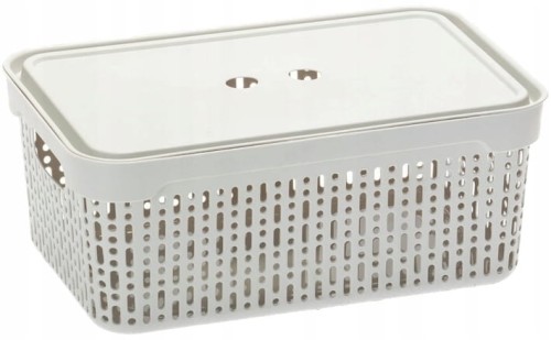 Koszyk L-2 z pokrywą DYMNY organizer ażurowy pojemnik 29,5×20,5×12 Morsetta