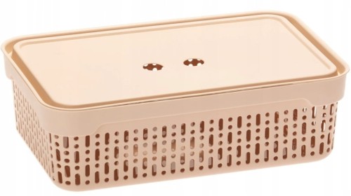 Koszyk M-14 pokrywa BEŻOWY organizer ażurowy pojemnik 29,5×20,5×9 Morsetta