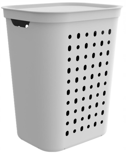 Kosz na pranie bieliznę 55L ROTHO JONA Biały z pokrywą EKO BPA FREE